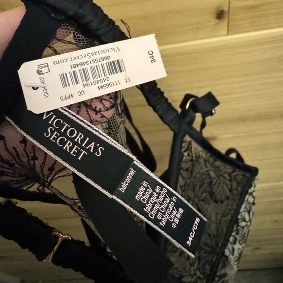 NWT Victorias Secret Size 34C Underwire Embroidered Metallic Push Up Bustier Bra - Picture 12 of 14